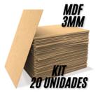 Kit 20 Placas Chapa Mdf Cru 3mm 20x28 Cm Quadro Artesanato