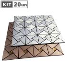 Kit 20 Placas Pastilha Autoadesiva Decorativa 3D Lavável Cozinha Banheiro Lavabo 30x30cm