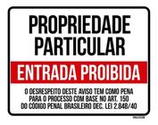 Kit 20 Placas Propriedade Particular Entrada Proibida 36X46