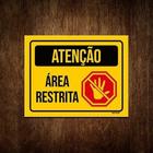 Kit 20 Placas Sinalização Aviso Atenção Área Restrita 18X23