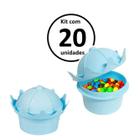 Kit 20 Potes de Doces e Decoração Lembranças de Festa Coroa Azul 