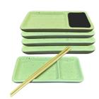 Kit 20 Pratos Oriental Sushi com Divisória para Shoyu Porcelana Verde Comida Japonesa - Prattos