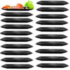 Kit 20 Pratos Travessa 27 Cm Preto Retangular em Melamina Sushi Bestfer