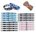 Kit 20 pulseiras emborrachada 22cm com regulagem pai e mãe de autista identificação autismo