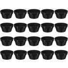 Kit 20 Ramekin 30ml Molho Maionese Shoyu Restaurante Preto Ramequim Oriental Uno Coza Canelado