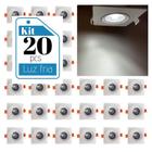 Kit 20 spot led quadrado 5w 9cm