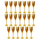 Kit 20 Taça Metalizada Champagne Acrílico Decorativo Festa Dourado 180ml