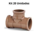 Kit 20 Unid. Tee T Soldável para Tubo PVC Marrom 3/4 25mm Krona