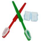 Kit 200 Escova dental adulto macia com protetor e durabilidade