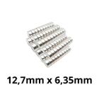 Kit 200 Imã Neodímio Disco Magnético N35 12,7 x 6,35 mm Super Forte Potente Redondo