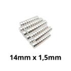 Kit 200 Imã Neodímio Disco Magnético N35 14 x 1,5 mm Super Forte Potente Redondo