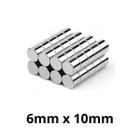 Kit 200 Imã Neodímio Disco Magnético N35 6 x 10 mm Super Forte Potente Redondo