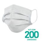 Kit 200 Máscaras Descartáveis Adulto Tripla Camada Cor Branco