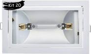 Kit 20X Luminárias Refletora Embutir Retangular Alumbra