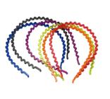 Kit 24 Arcos Tiara Zig Zag Colorido Com Glitter 11Cm