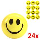 Kit 24 Bolinhas Amarela Smile Massagem Apertar Anti Stress