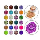 Kit 24 Glitters Flocado Decoração Unha Gel Nail Art Manicure