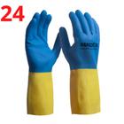 Kit 24 Luva Segurança Bicolor Slim Neoprene Químicos Fortes - HANDEX