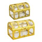 Kit 24 Mini Baú Dourado De Acrílico Enfeite Para Festa Lembrancinha Decoração