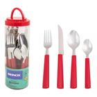 Kit 24 Peças Faqueiro Talheres Inox Riviera Brinox Vermelho