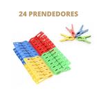 Kit 24 Prendedores De Plástico Pregador De Roupas Varal