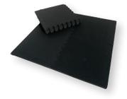 Kit 24 Tapetes Tatames Pretos Eva 50cm X 50cm X 15mm C/ Borda