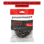 Kit 24 Und Powermaid Esponja De Aço Inox Para Limpeza Pesada