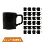 Kit 24 Xícaras Café Colors Preta 80mL Cerâmica Mesa Posta