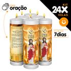 Kit 24x Vela De 7 Dias Velas C/ Imagem Oração Várias Opcoes - Chama de Ouro