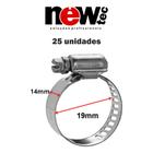 Kit 25 Abraçadeira Zincada Fita 14mm - 13 x 19mm (1/2"x3/4")