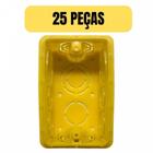 Kit 25 caixa de luz embutir 4x2 pvc alvenaria amarela tramontina