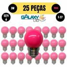 Kit 25 lampada bolinha led g45 3w e27 127v rosa galaxy