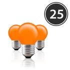 Kit 25 Lâmpadas Bolinha Bg-45 Laranja E-27 15w 220v - Decorium