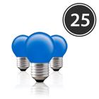 Kit 25 Lâmpadas Decorativas Bolinha BG-45 Azul E-27 15W 127V Toplux