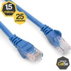 Kit 25 Patch Cord Cat5e CCA Azul 1,50 Metros