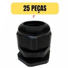 Kit 25 prensa cabo 1 nylon preto lukma 29036