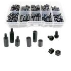 Kit 250 Espaçadores Porca M3 Moveis Madeira Nylon Preto