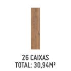 Kit 26 Caixas de Porcelanato Esmaltado Parquet D'Olivier 20x120cm com 1,19m² Retificado Marrom