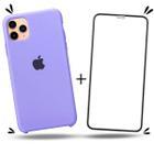 Kit 2em1 Capa + Película Para iPhone 11 Pro - Case Silicone Aveludada + Película Vidro 3D Full Cover