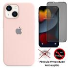 Kit 2em1 Capa + Película Para iPhone 14 Plus - Case Silicone Aveludada + Película 3D Privacidade