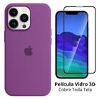 Kit 2em1 Compatível Com iPhone 14 Pro Max - Capa Capinha Case + Película De Vidro 3D Full Cover