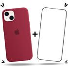 Kit 2em1 Para iPhone 14 Plus - Capa Case Silicone Aveludada + Película de Vidro 3D Full Cover