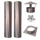 Kit 2m Duto 12 Inox 304 Chapéu Exaustor Churrasqueira