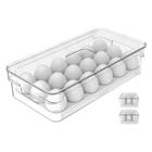 Kit 2pc Organizador Porta Ovos Geladeira Com Tampa 18 Unidades Pote Acrílico Clear Fresh OU