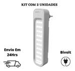 Kit 2u Lampada De Emergência 30 Led 150 Lúmens Bivolt Tomada