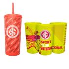 Kit 2Un Copo Plástico 500ml Festa Bebidas Tmapa Canudo Time Internacional Infantil Oficial