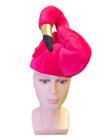 Kit 2un Fantasia chapéu Flamingo de Pelucia carnaval