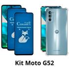 Kit 2UN Película Fosca Privacidade + 1x Capa Transparente para Motorola Moto G52