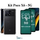 Kit 2UN Película Fosca Privacidade + Capa Transparente para Xiaomi Poco X6 5G