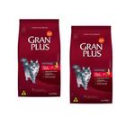 Kit 2Un Ração Gran Plus Gatos Adultos Castrados Carne 10,1Kg